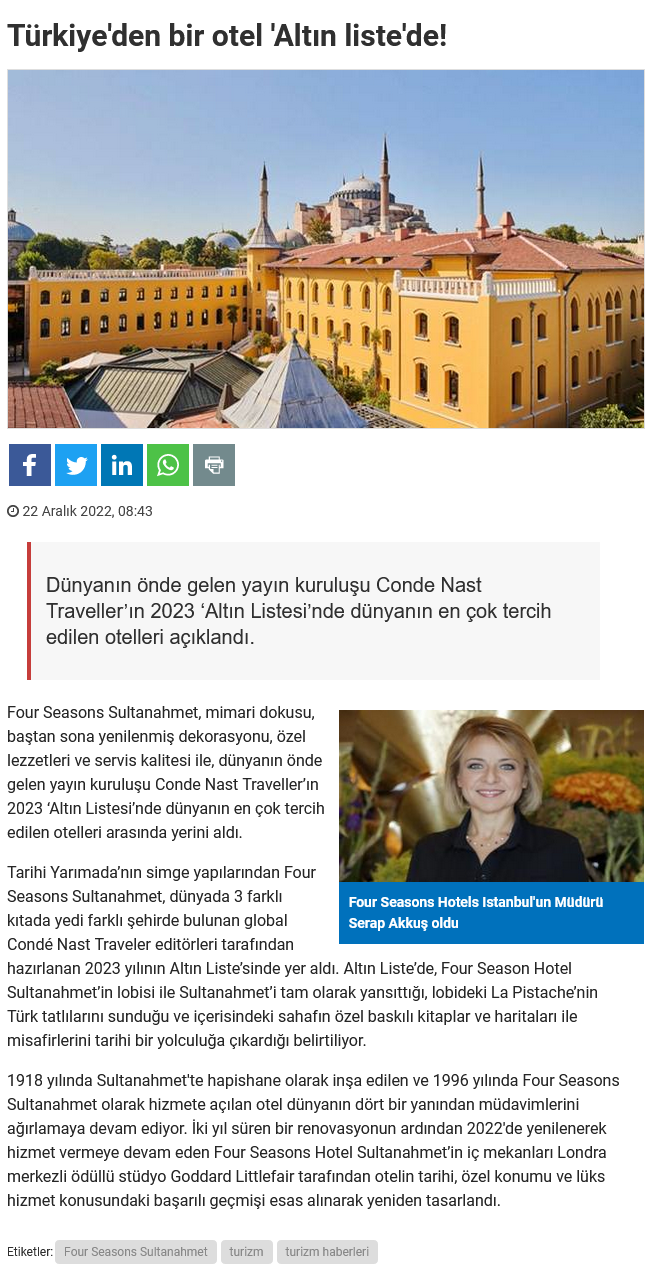 2023-01-03 at 12-40-30 Türkiyeden bir otel Altın listede! Turizm Ajansı Turizm Haberleri Turizm Gazetesi